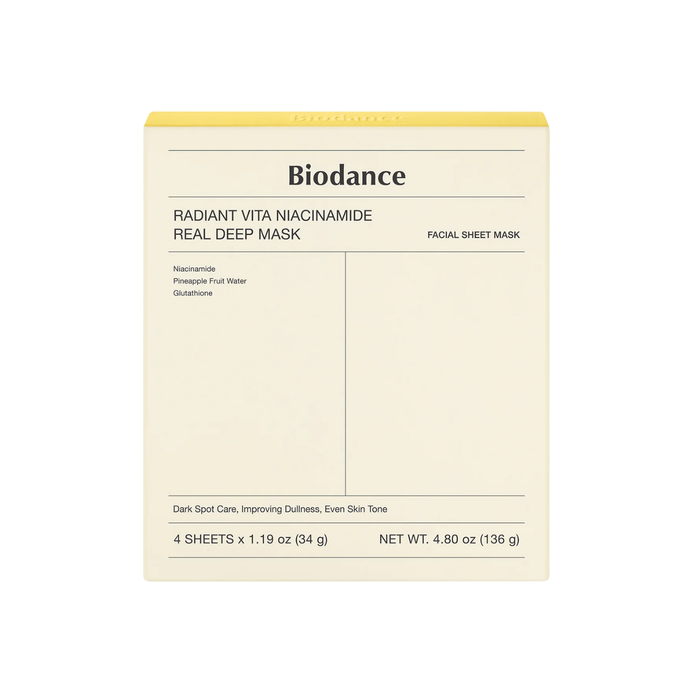 Radiant Vita Niacinamide Real Deep Mask | Dear Yuna